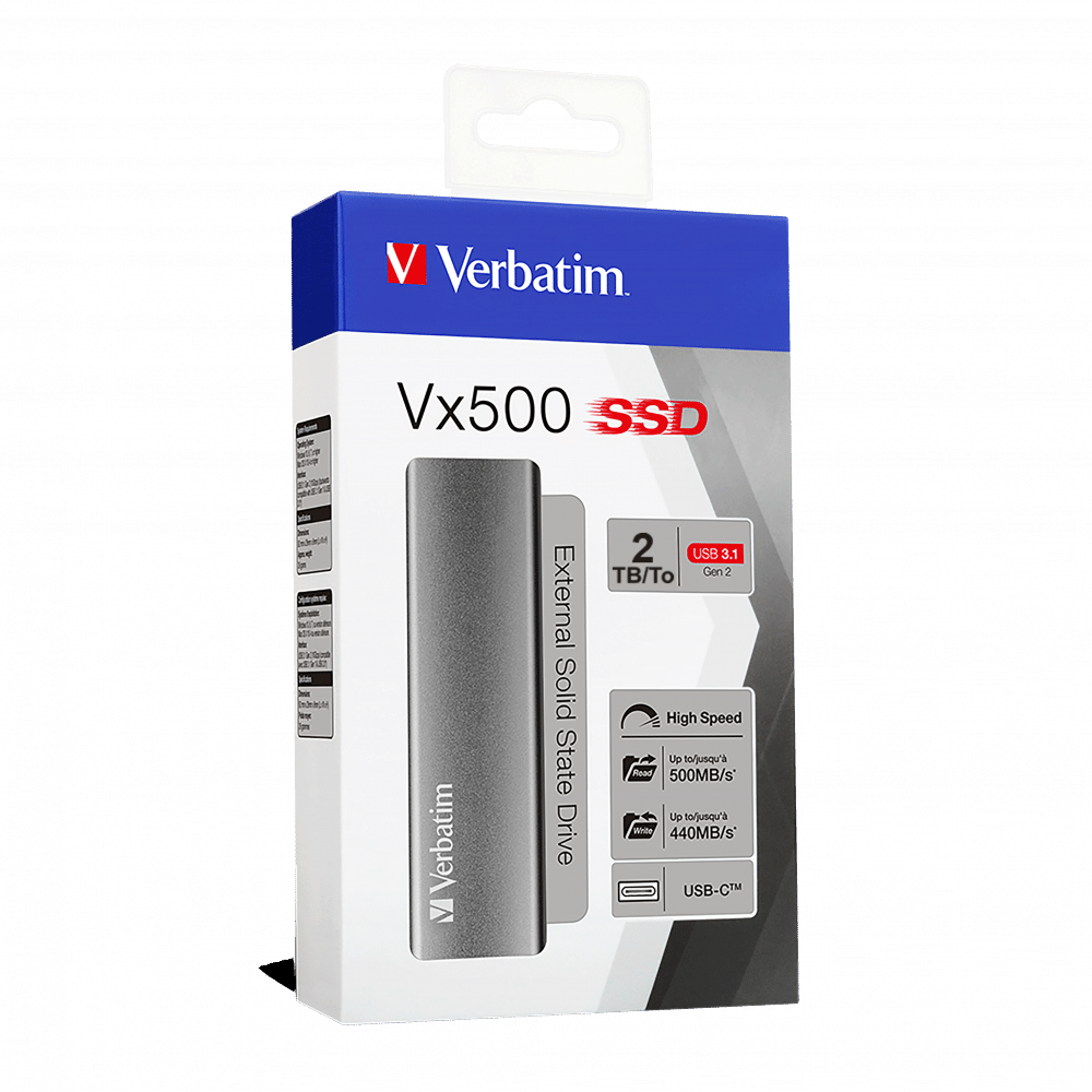 VERBATIM VX500 Disque dur externe SSD 2 To G2 USB 3.2