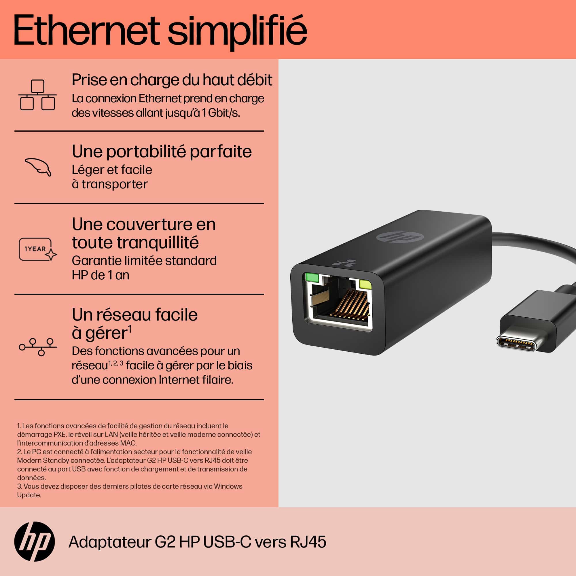 HP USB-C to RJ45 Adapter G2 EURO