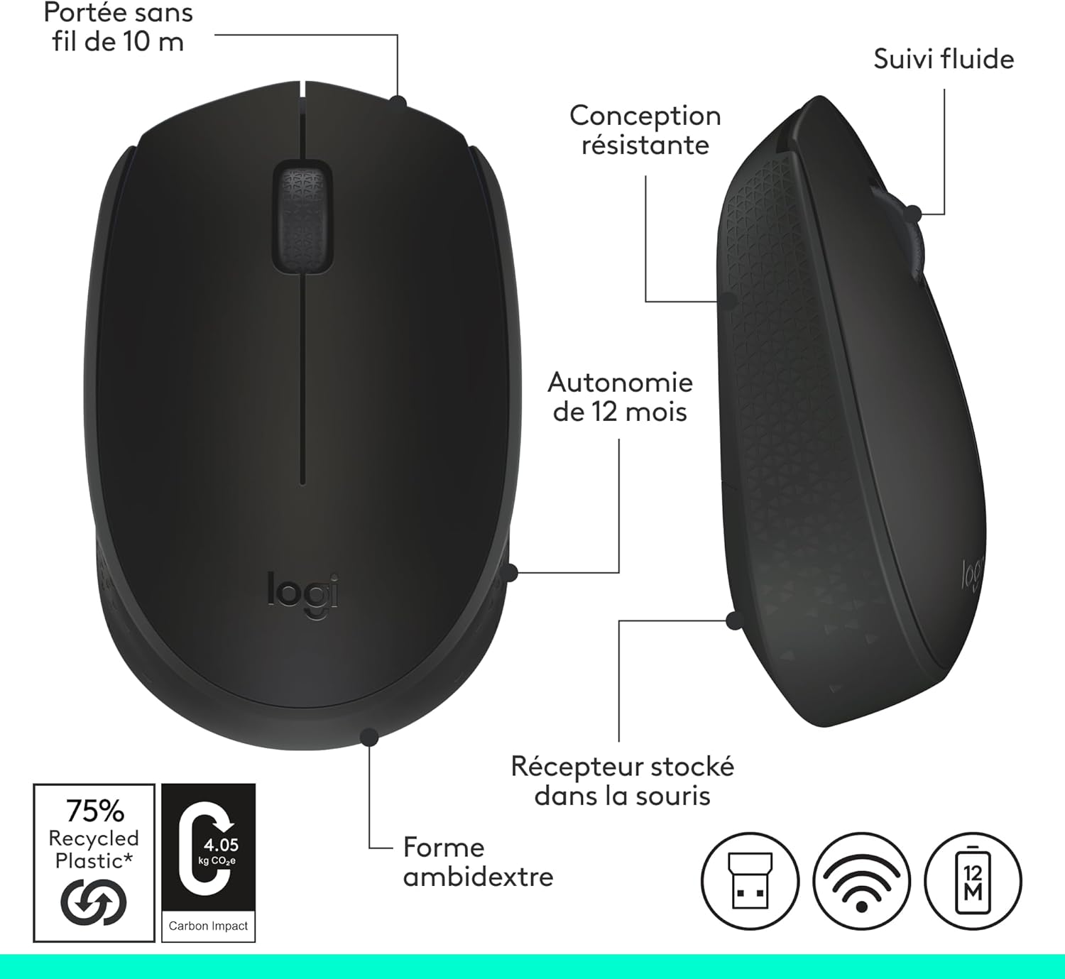 LOGITECH Mouse M171 (Noir)