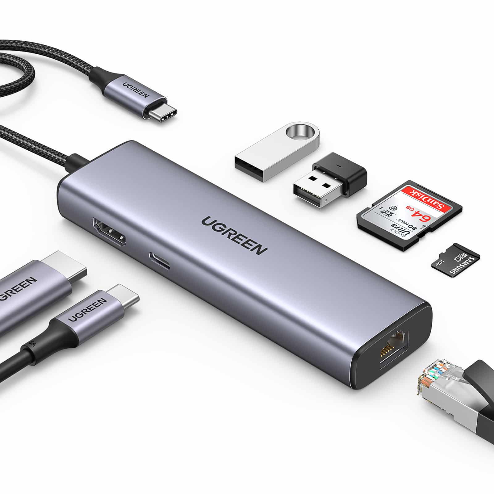 UGREEN Station d'accueil USB-C 7 en 1 (HDMI 4K)