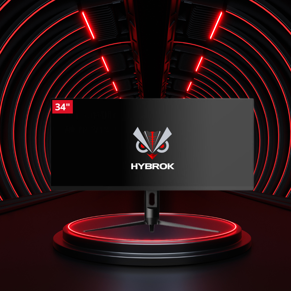HYBPROK HG34WQHD CURVED WQHD 1MS 165HZ RGB SPEAKER HAS STAND UP/DOWN ROTATING