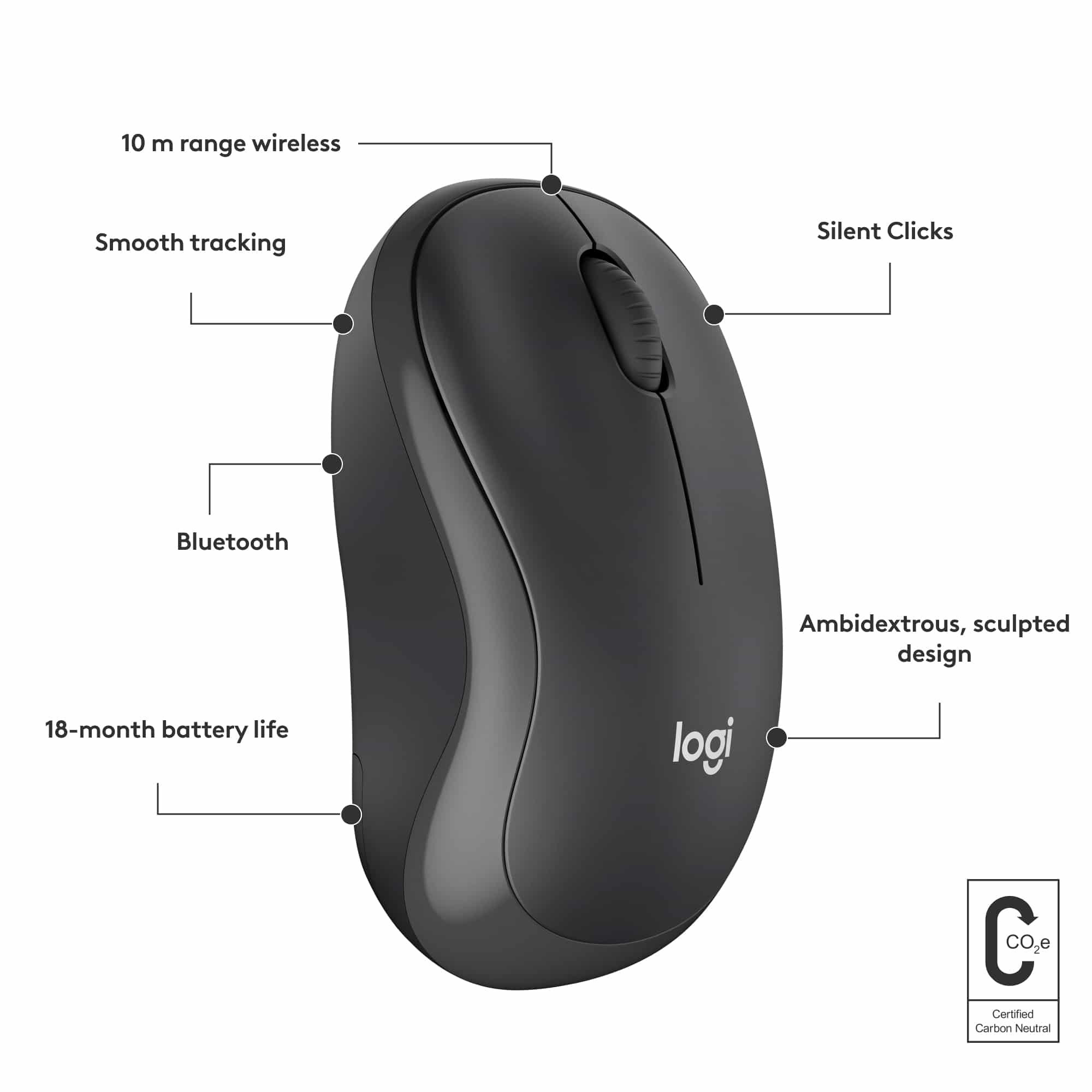 LOGITECH Bluetooth Mouse M240 SILENT Graphite