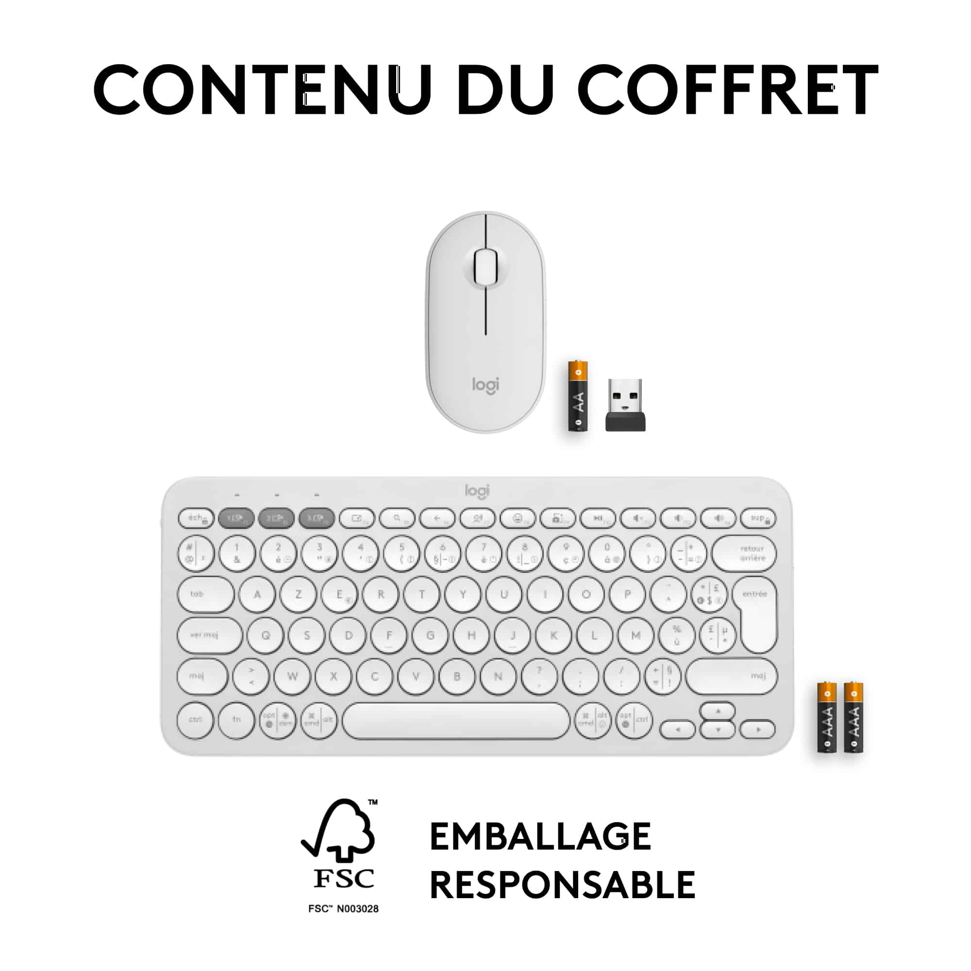 LOGITECH COMBO Pebble 2 Combo Blanc