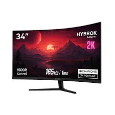 HYBPROK HG34WQHD CURVED WQHD 1MS 165HZ RGB SPEAKER HAS STAND UP/DOWN ROTATING