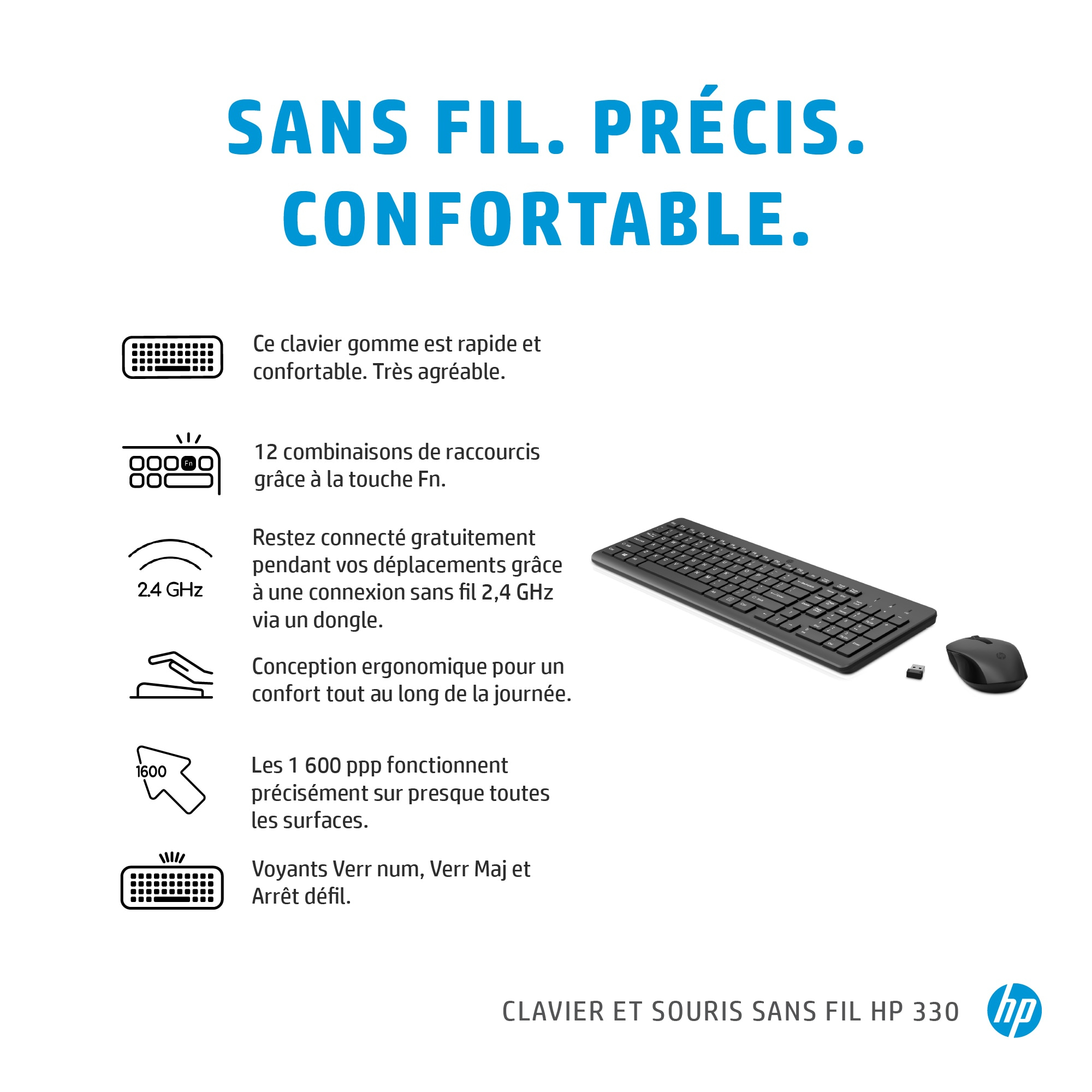 HP 330 Wireless Mouse & Keyboard Combo Set