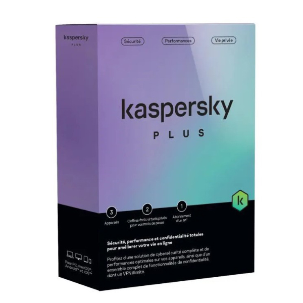 KASPERSKY Plus (équivalent à Internet Security) - 3 Postes / 1 an